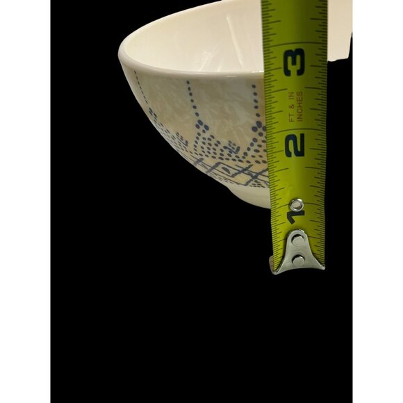 Arcopal France  039 Ceramic Bowl With Blue Pattern 5 Inches Diameter 3 Inches He - Picture 4 of 9